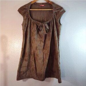 Max Rave Embroidered Floral Linen Blend Tunic Mini Dress